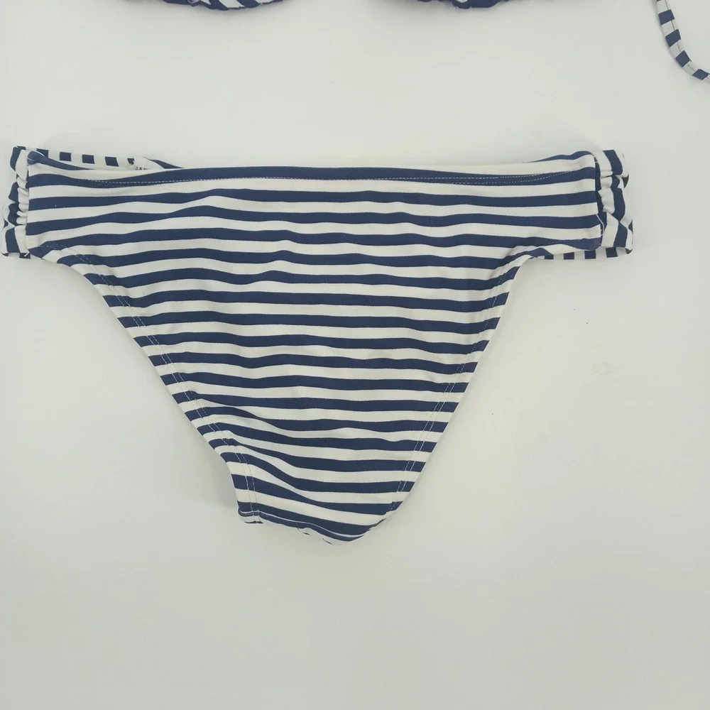 Vineyard Vines Reversible Bikini Set Navy White Stripe Sailboat XS Bottom S Top